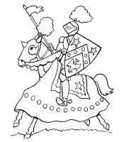 A coloring page of middle ages